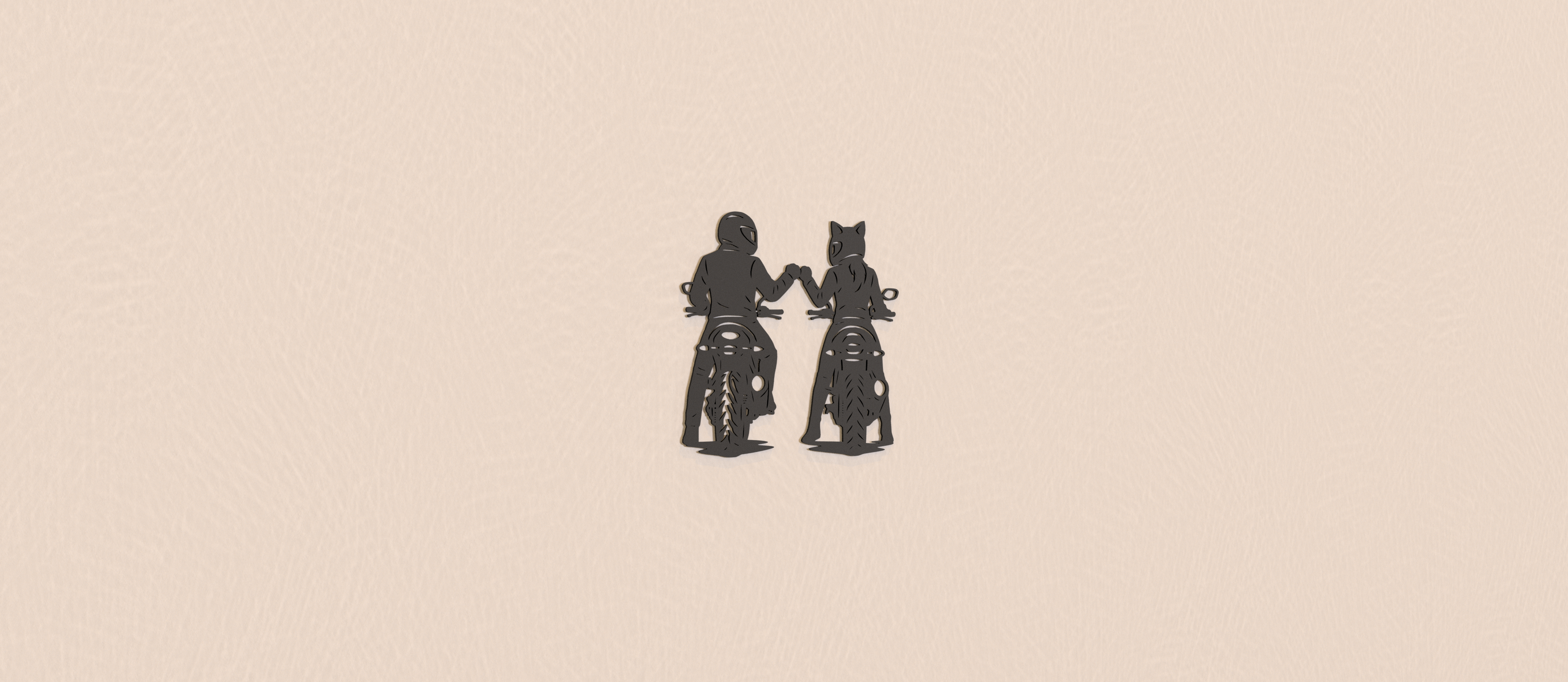 Biker Couples - 3D Wall Art Motorcycle