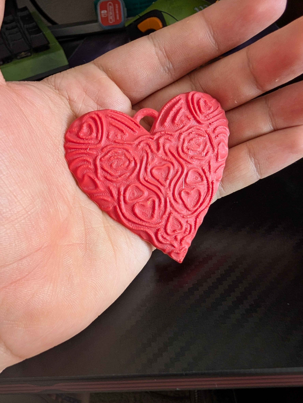 Heart Keychain with pattern