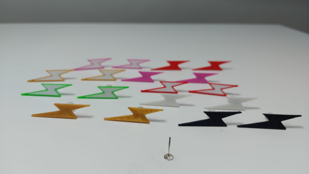 pendientes rayo lightning bolt earrings