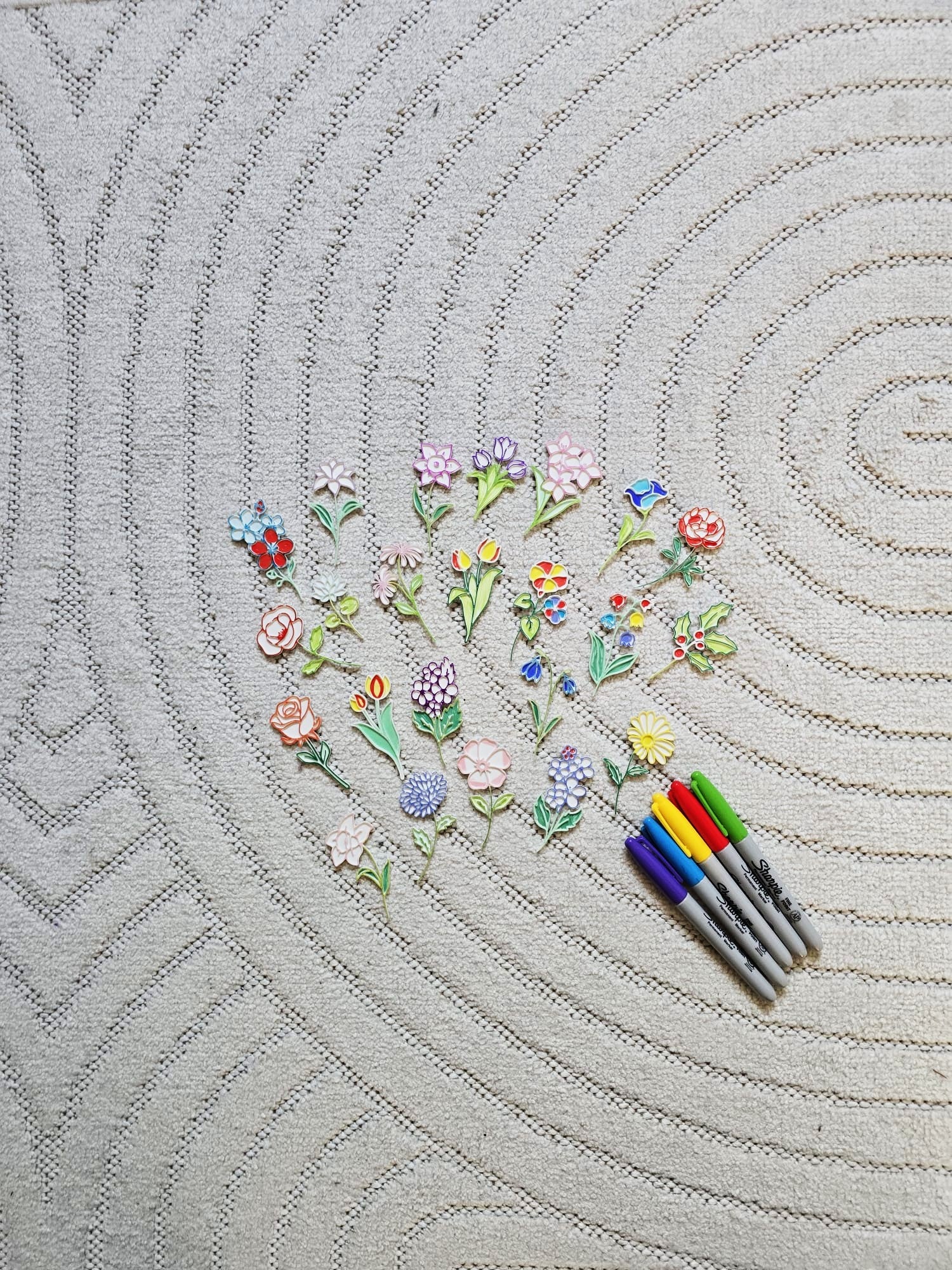 Mothersday Mom Mother Coloring Flower Set Gift