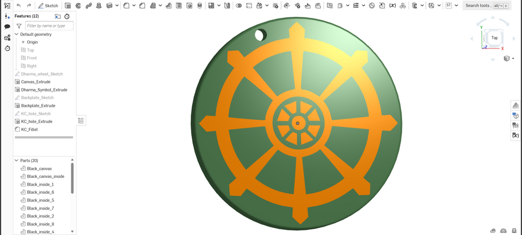 The Dharma Wheel key chain.
