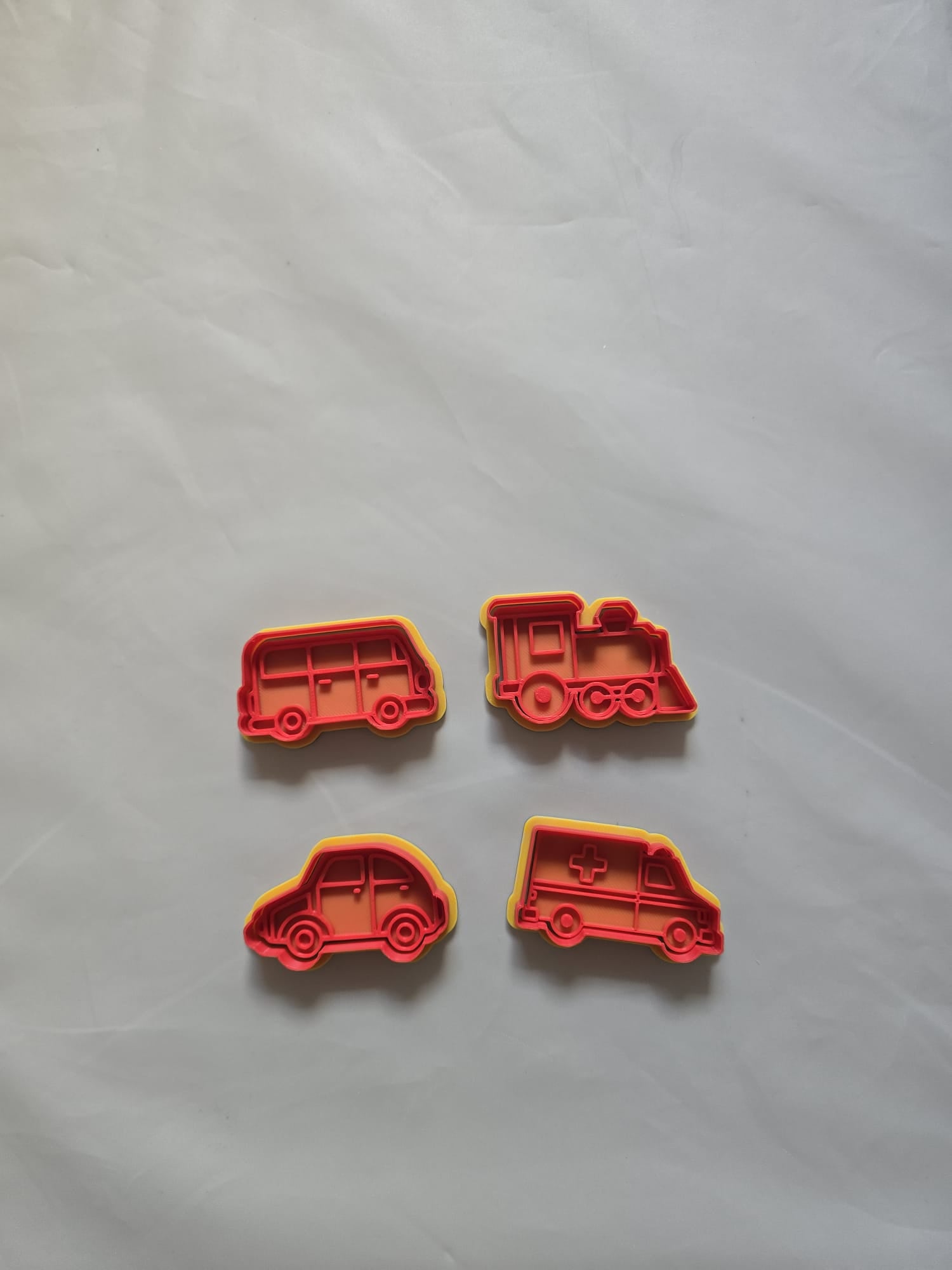 Car Vehicle Cookie Cutter Clay Playdoh Stamp Set