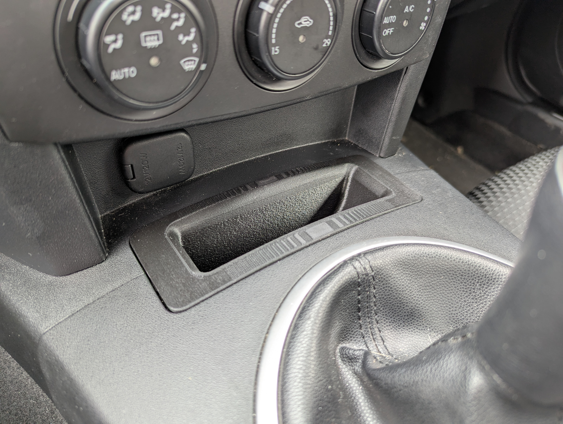 Mazda MX5 Miata NC deep interior pocket/coin slot