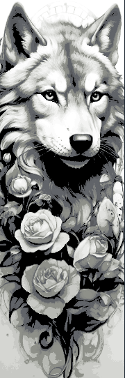 Fascination with Wolves amongst flowers - Set of 3 Bookmarks