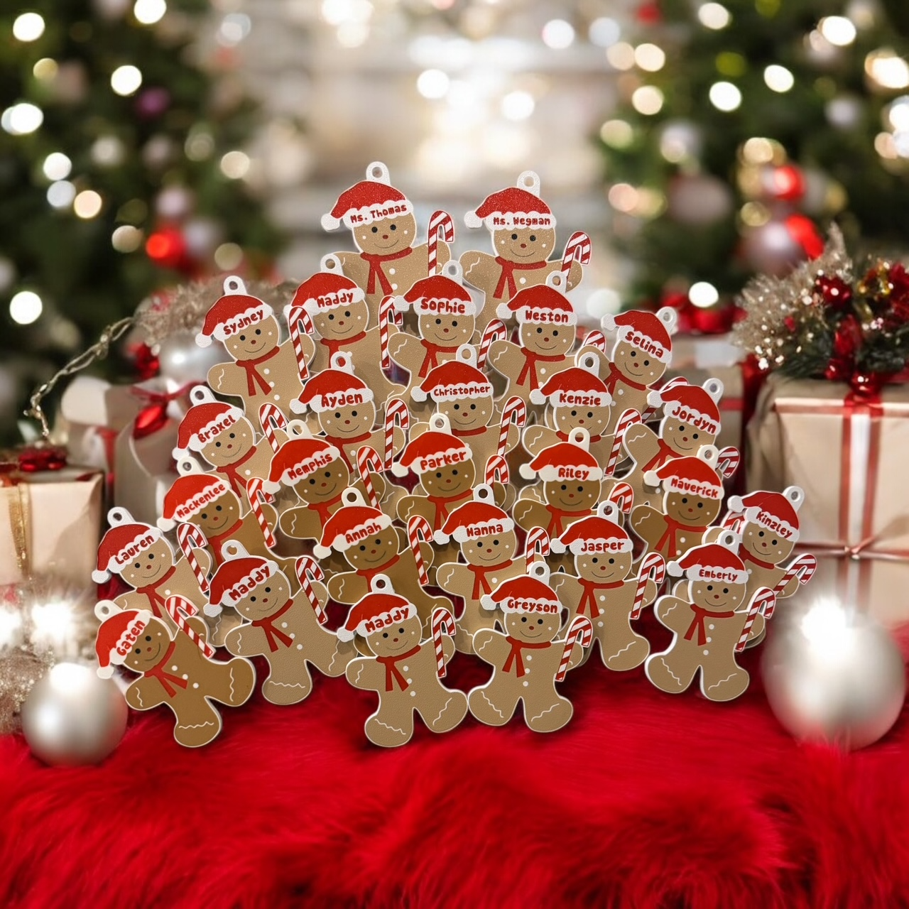 Customizable Gingerbread people ornaments