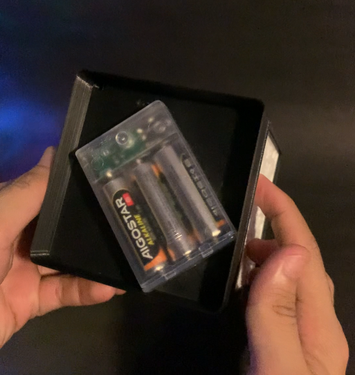 Cubo para Litofanias, con cobertor para pilas