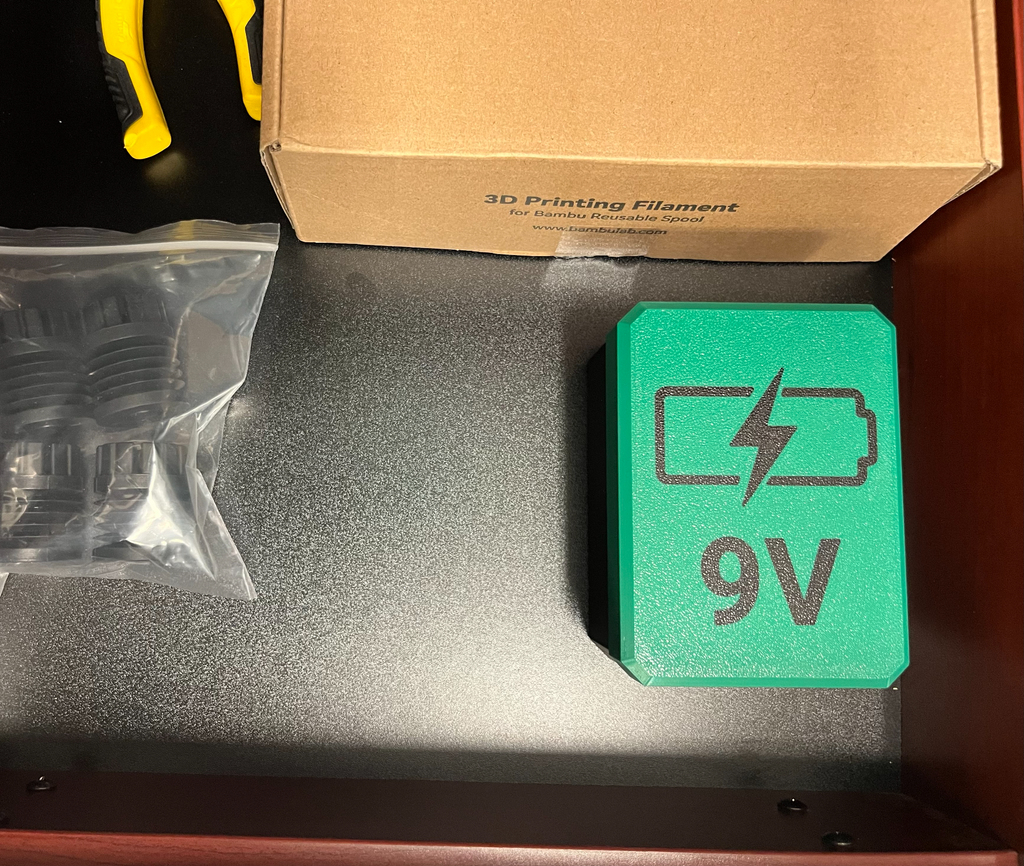 9V Battery Storage Box with Snap Lid Design