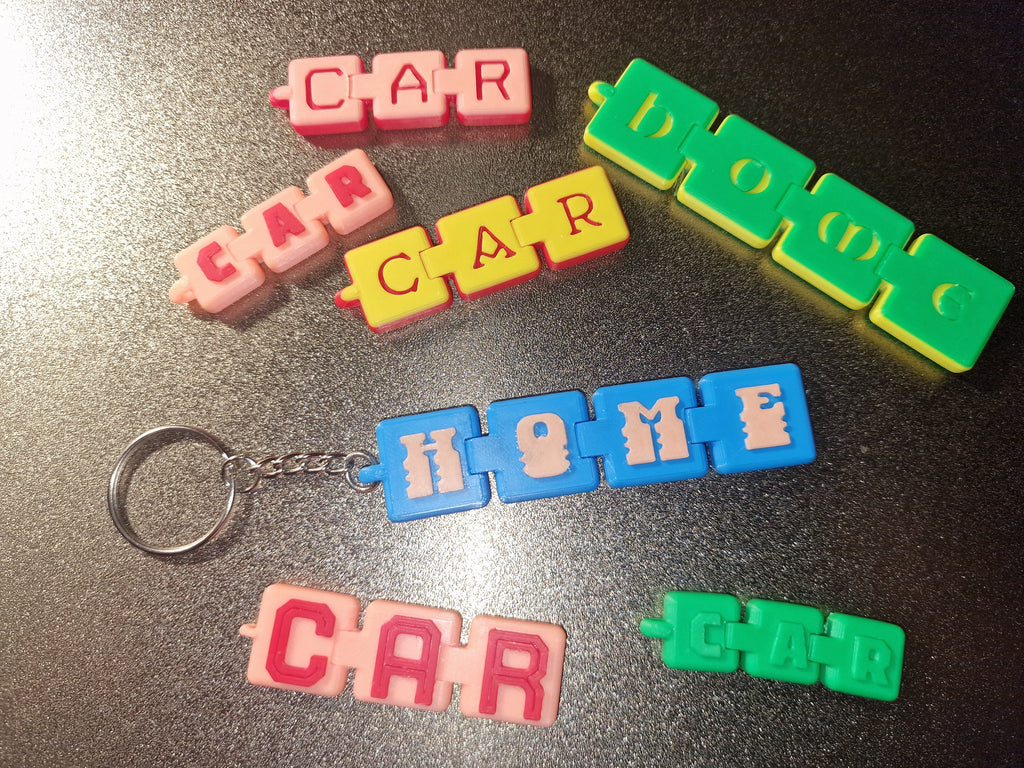 Customizable name keychain w/blocks (+8000 fonts)