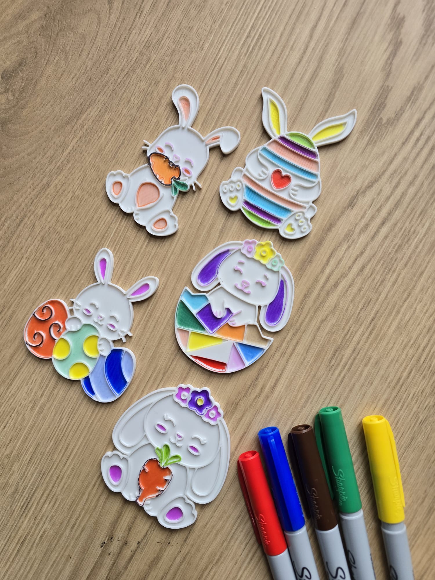Cute Easter Bunny Egg Coloring Set Sharpie Gift