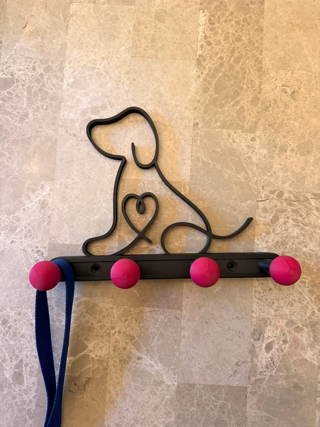 Dog leash holder (multiple options for knobs)