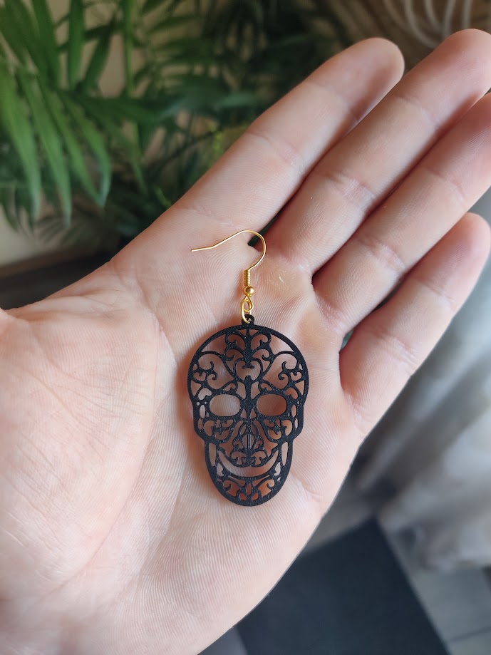 Pendientes calavera gótica