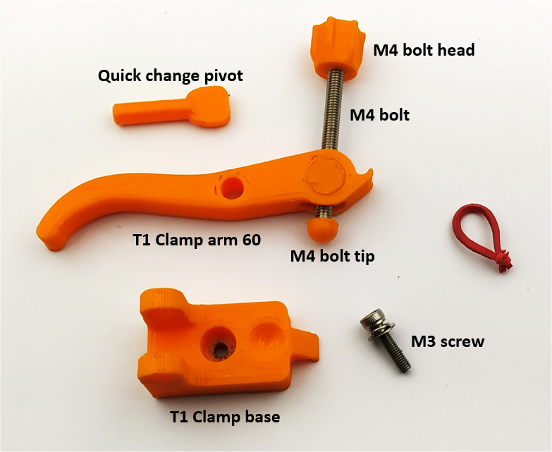 Printed quick clamp for M3 threaded board