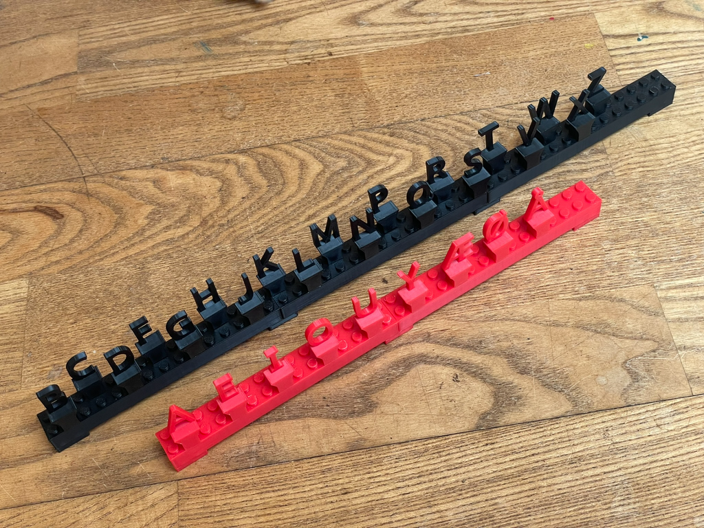 Alphabet letters for bricks