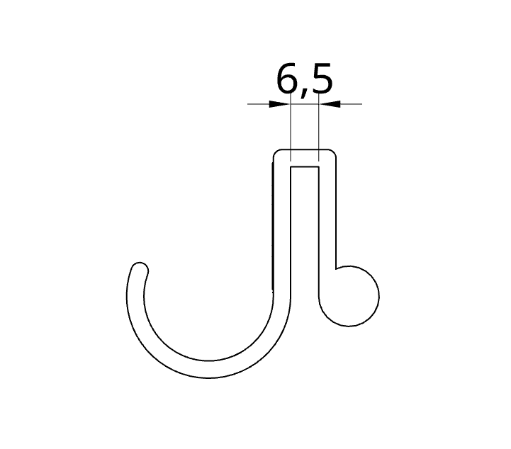 Shower hook with water tribe logo