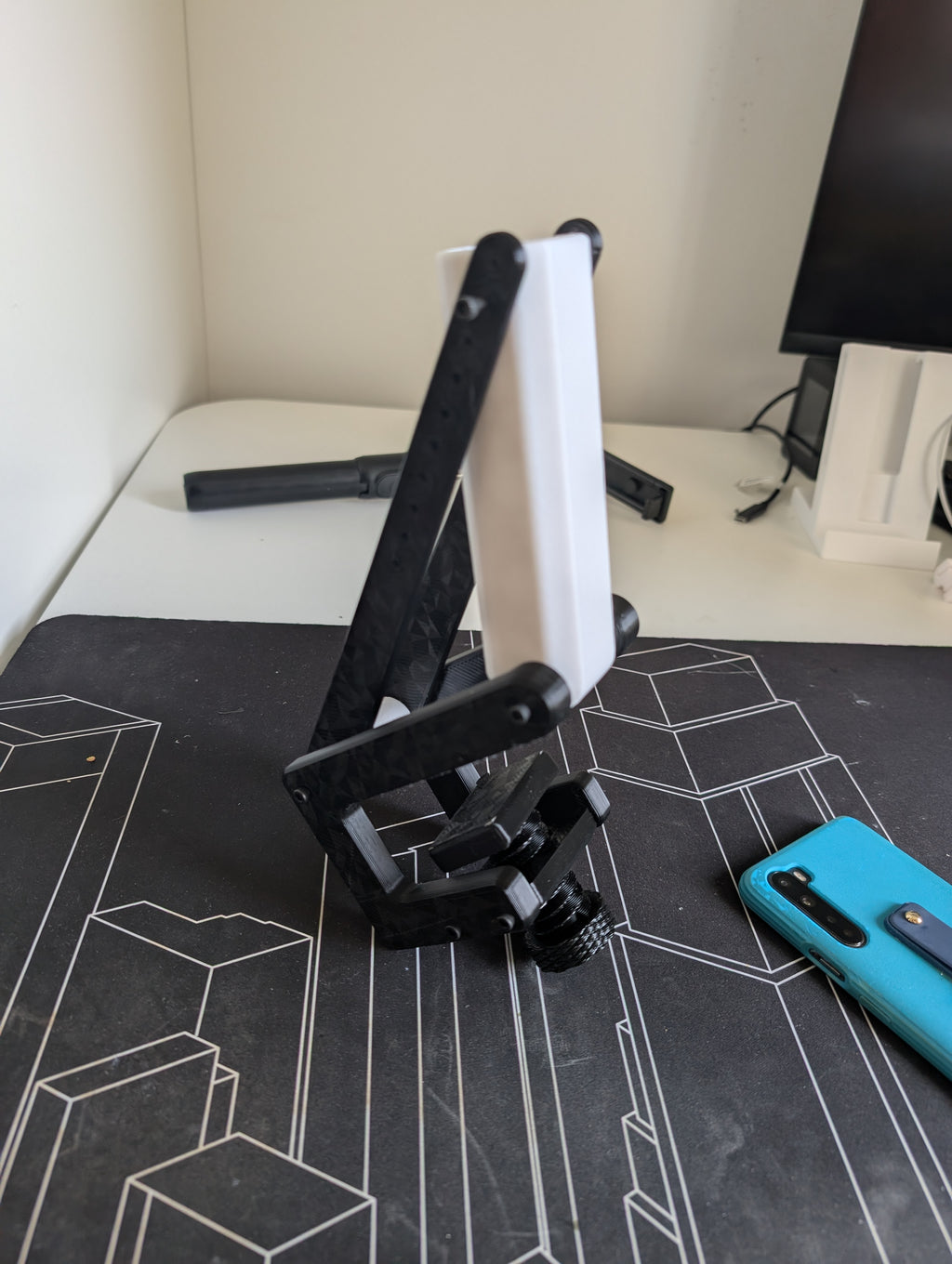 Desk camera arm - selfie stick mount