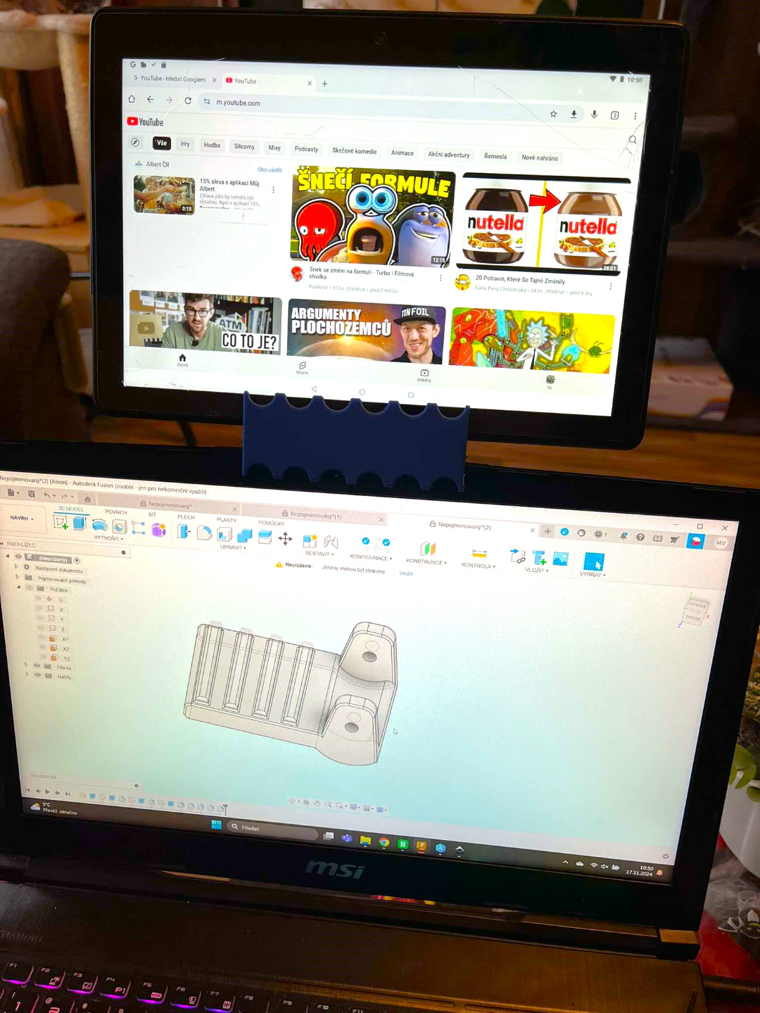 Tablet holder for laptop, notebook, macbook
