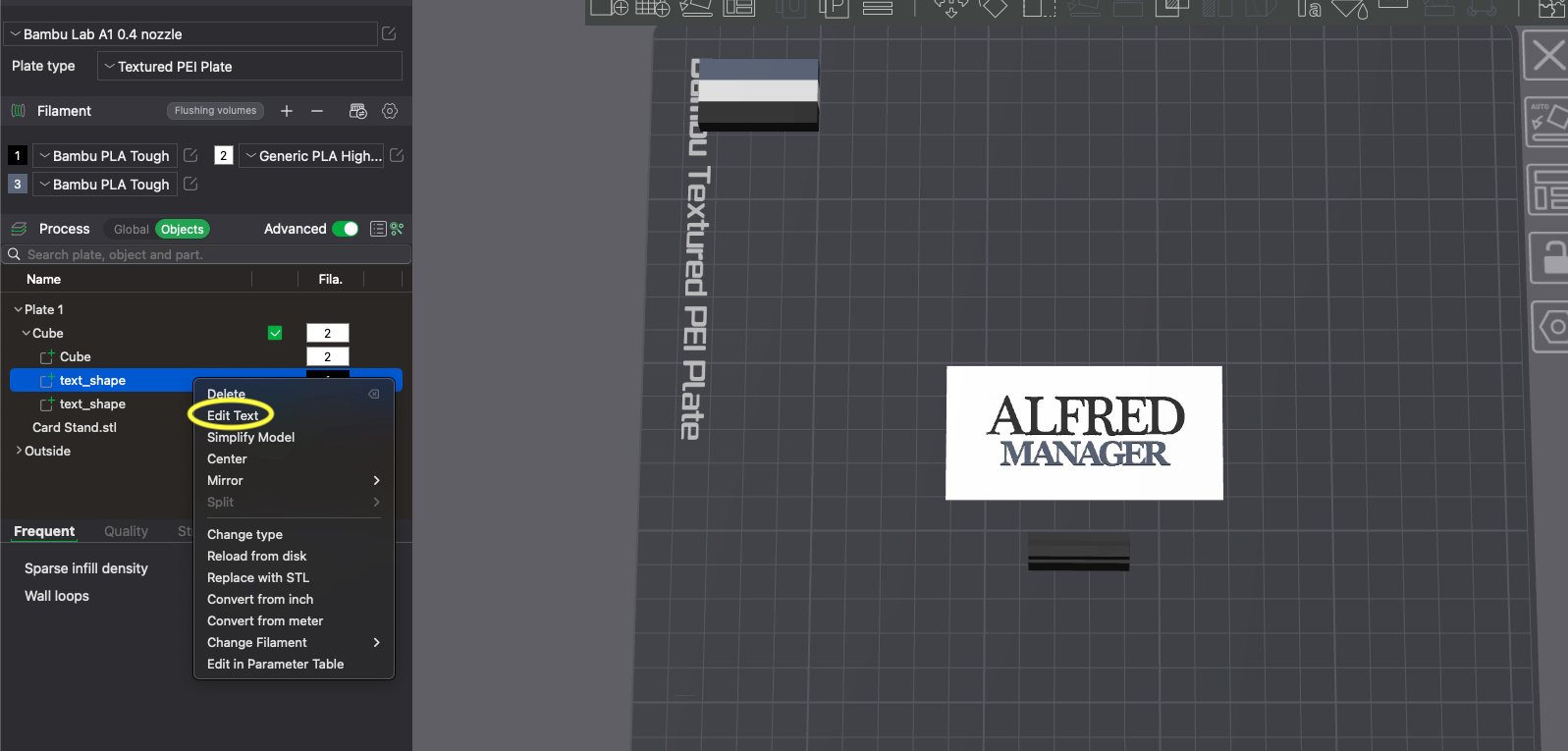 Desk name plate with stand (editable)