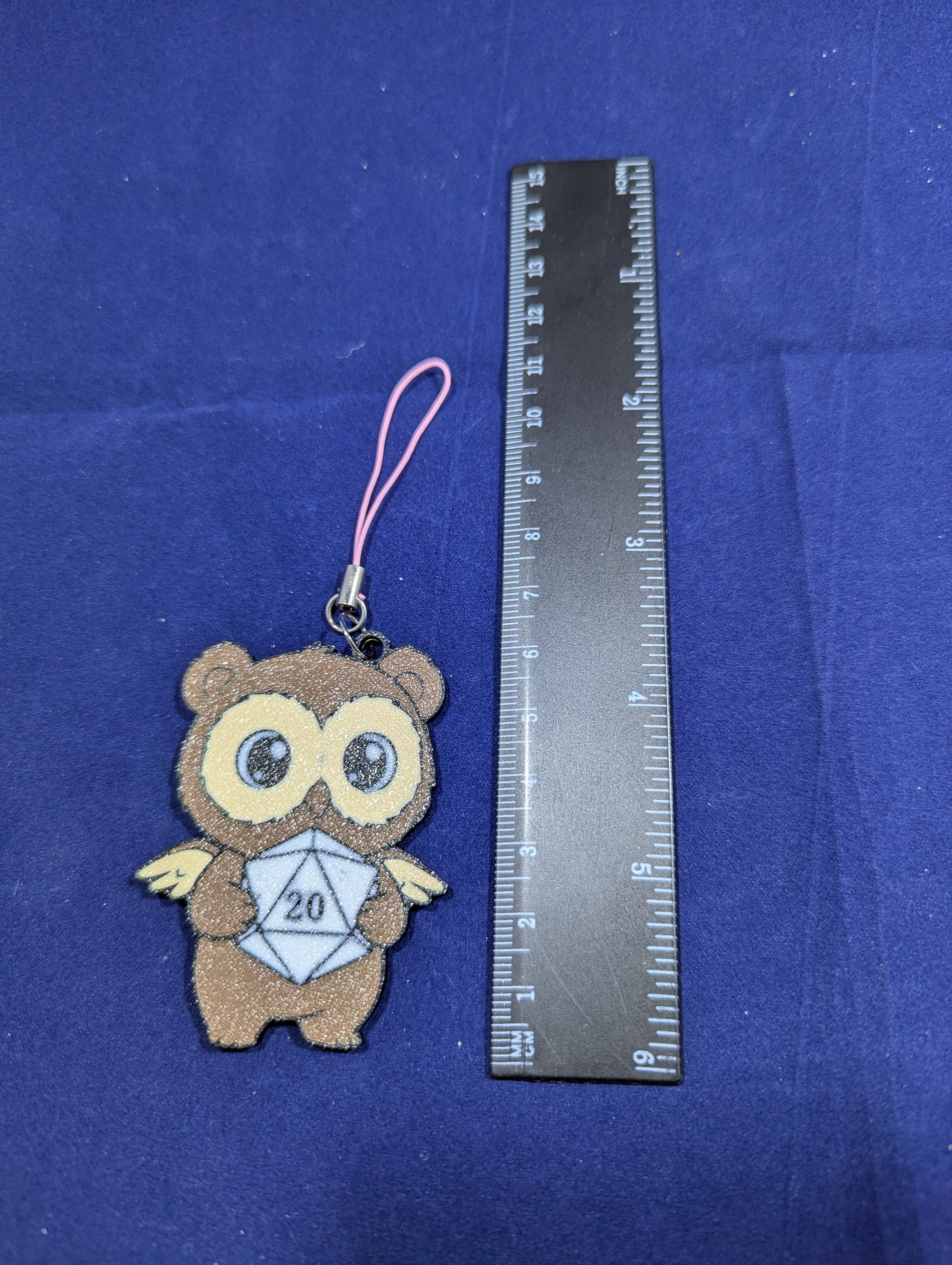 Owlbear with D20 keychain