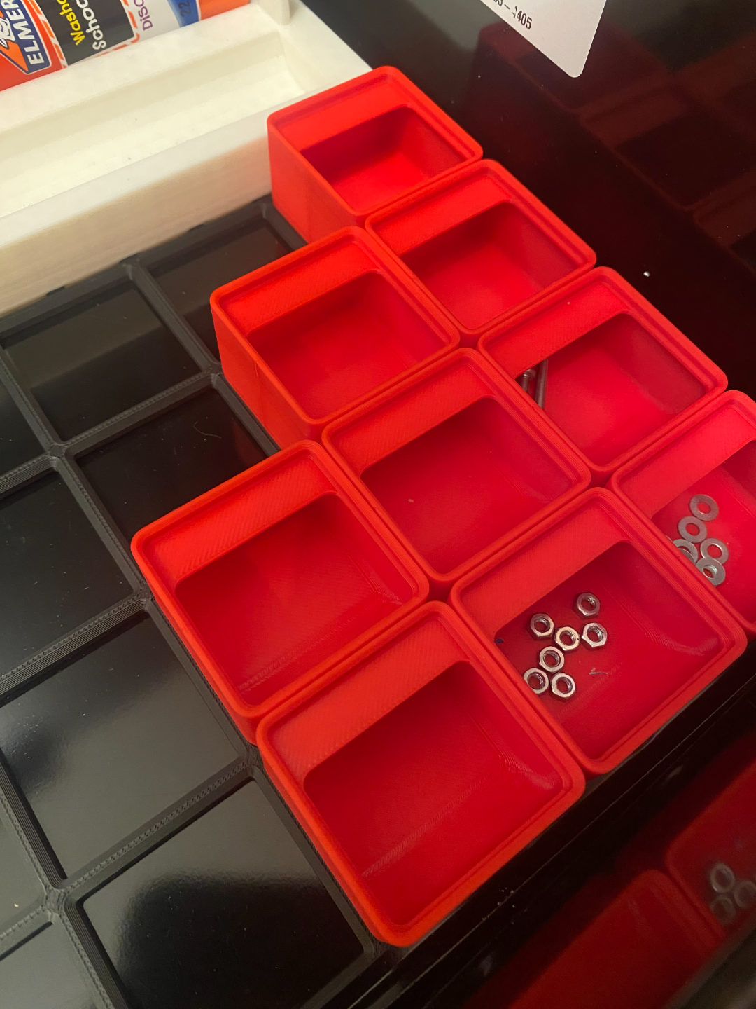 1x1 Gridfinity box with label