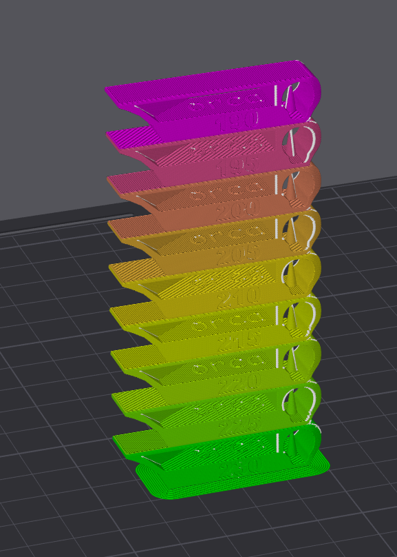 Bambu Studio PLA Temperature Test Tower