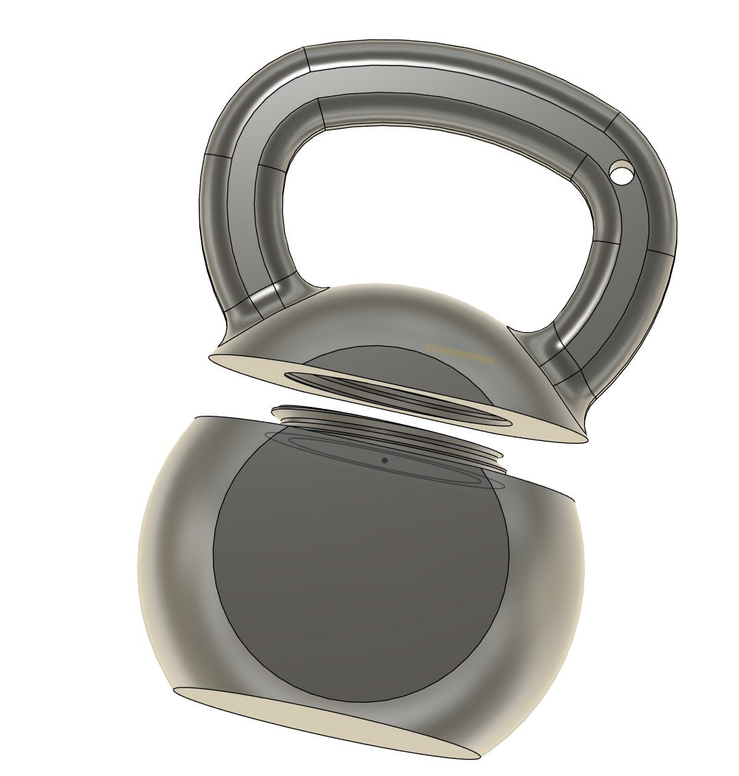 Kettlebell container with thread