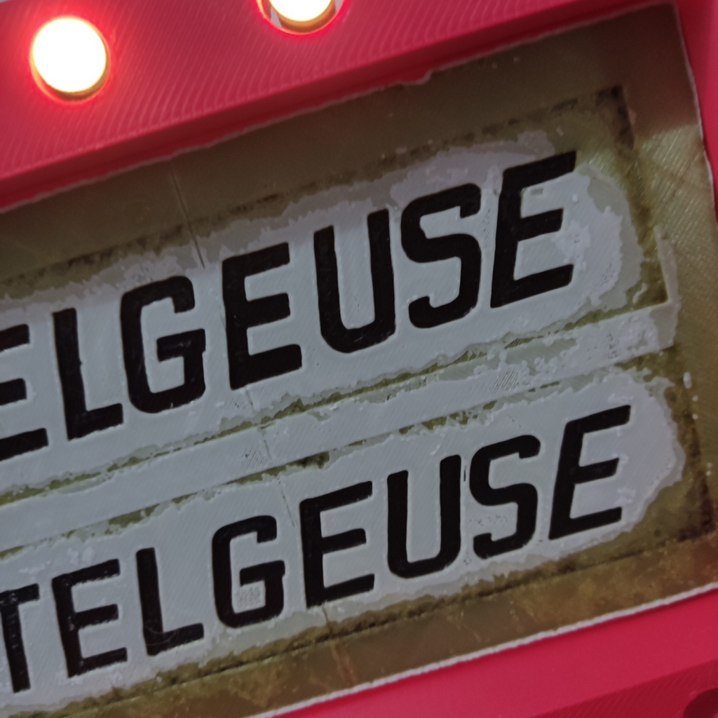 Beetlegeuse sign inc. Hueforge inset