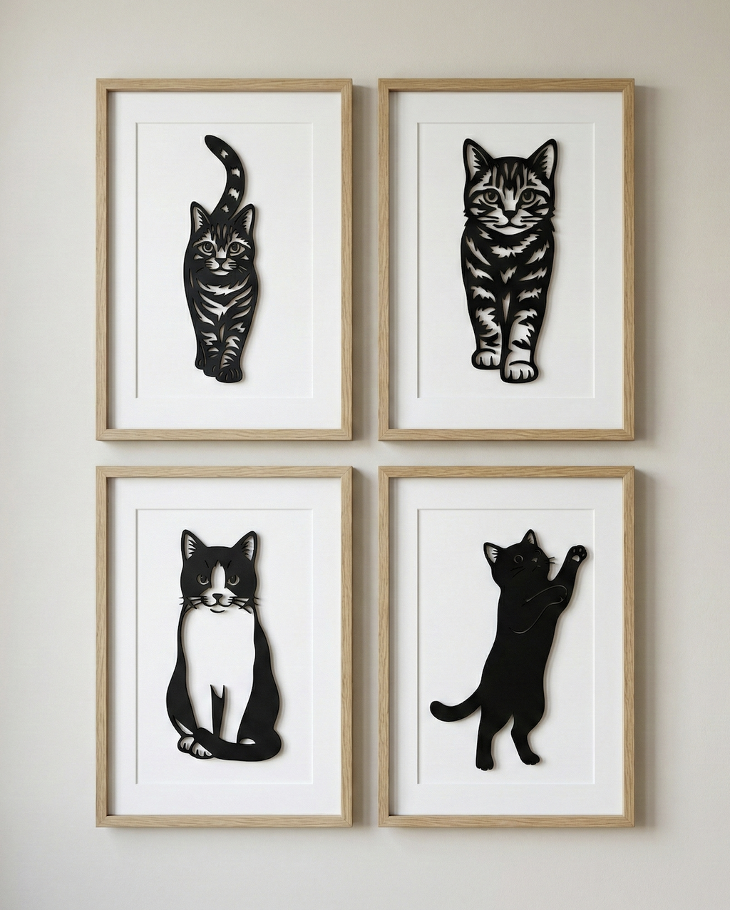 Elegant Minimalist Cat Silhouette Art Collection