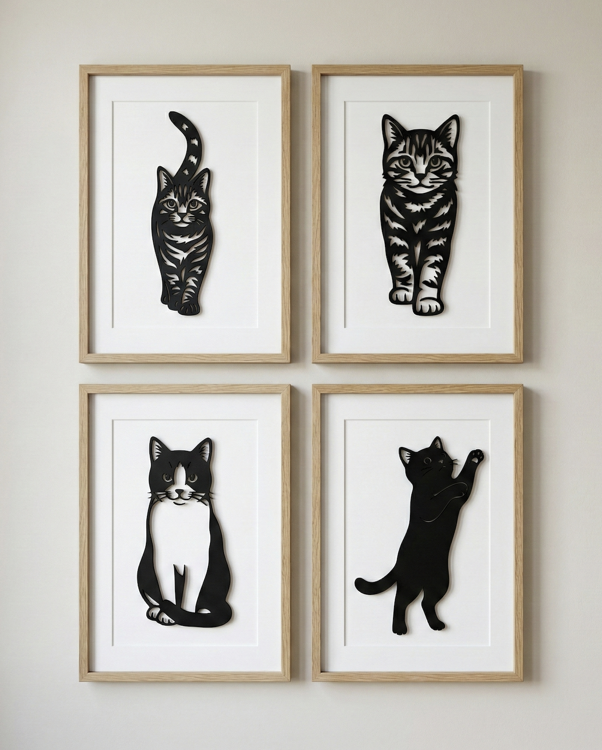 Elegant Minimalist Cat Silhouette Art Collection