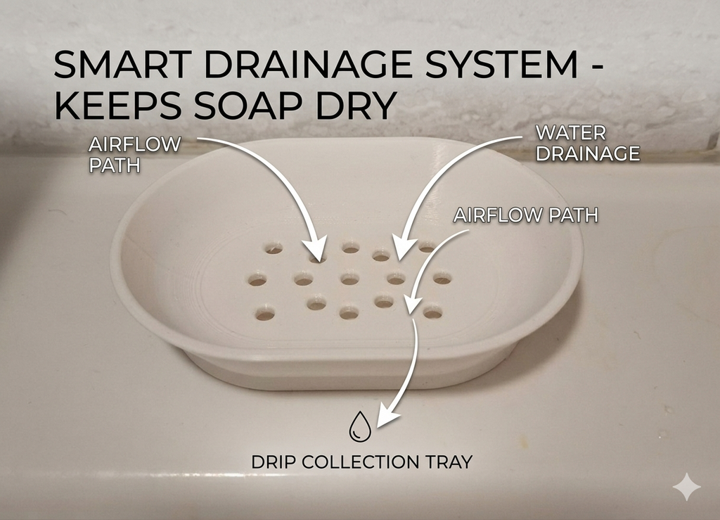 Minimalist 2-Piece Soap Holder with Drainage