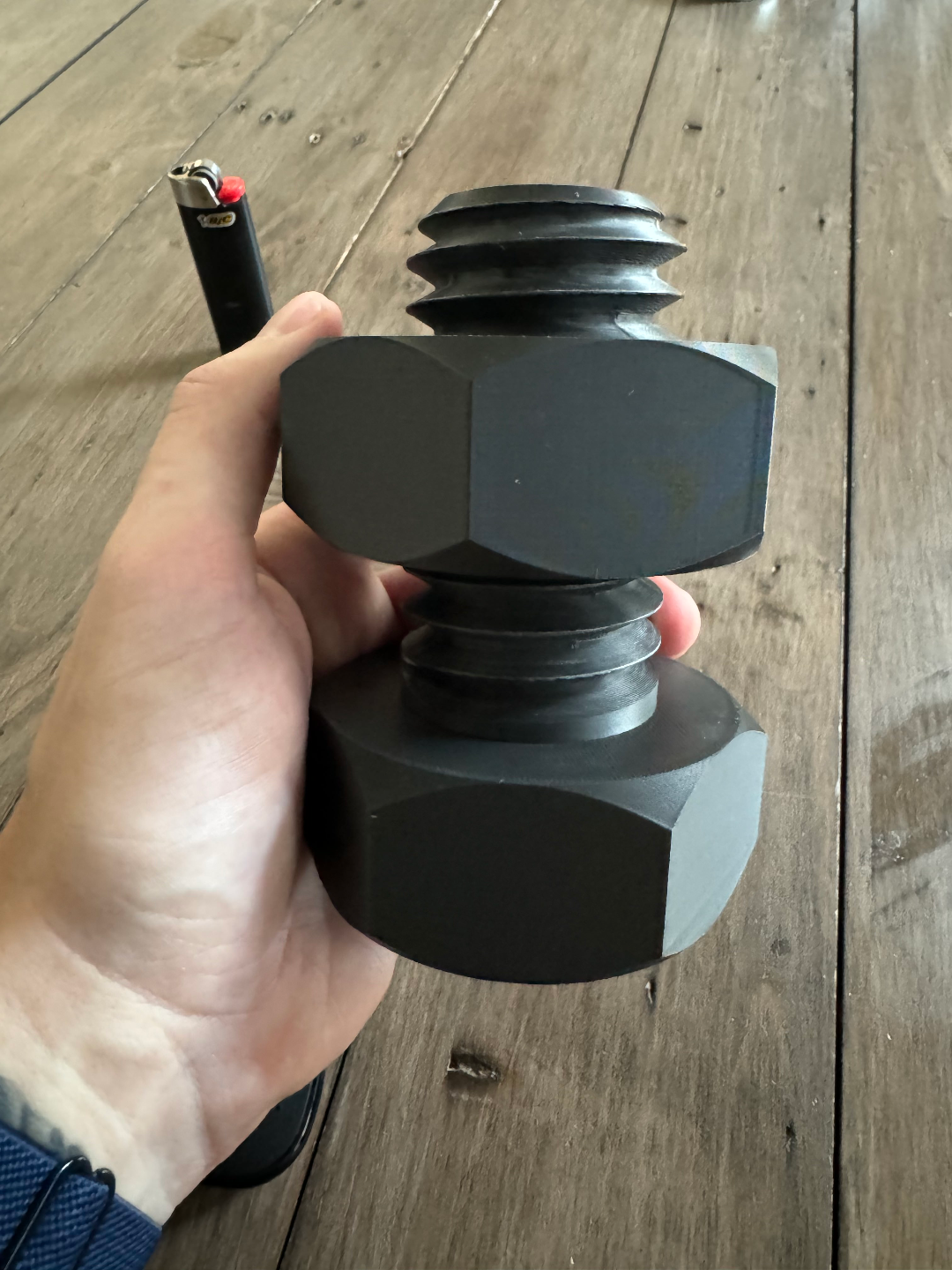 M8 bolt and nut, 6 times bigger than original
