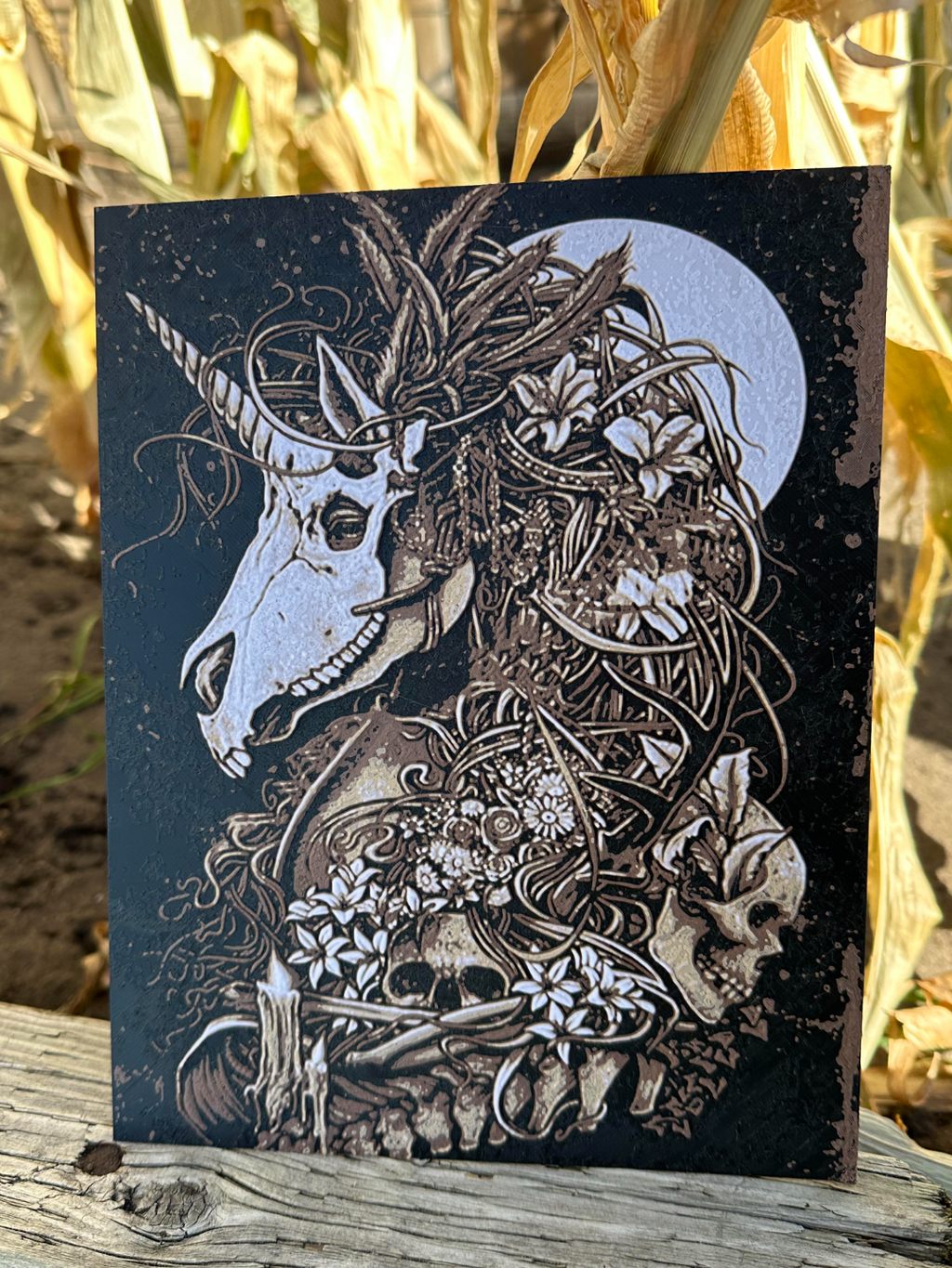 Unicorn Zombie with Skulls (hueforge)