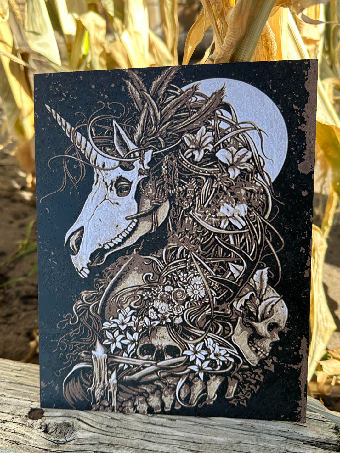 Unicorn Zombie with Skulls (hueforge)