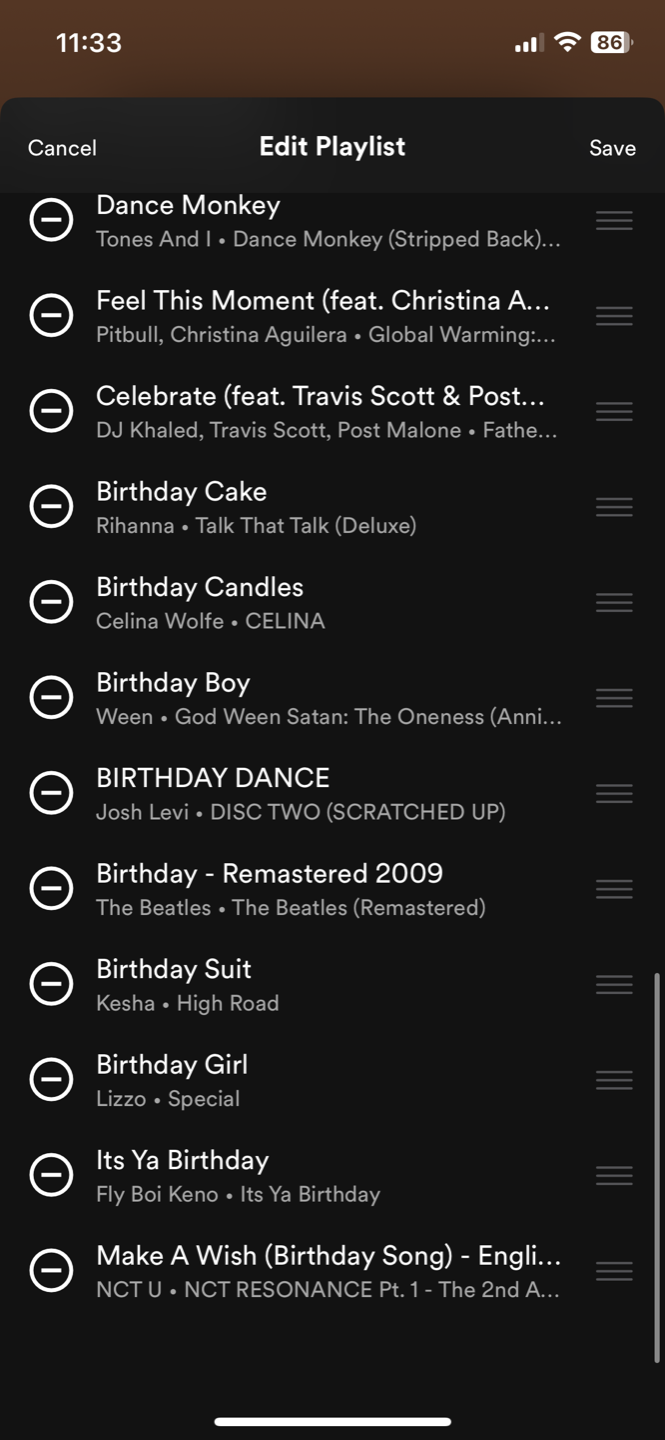 Happy Birthday Spotify Playlist Tag