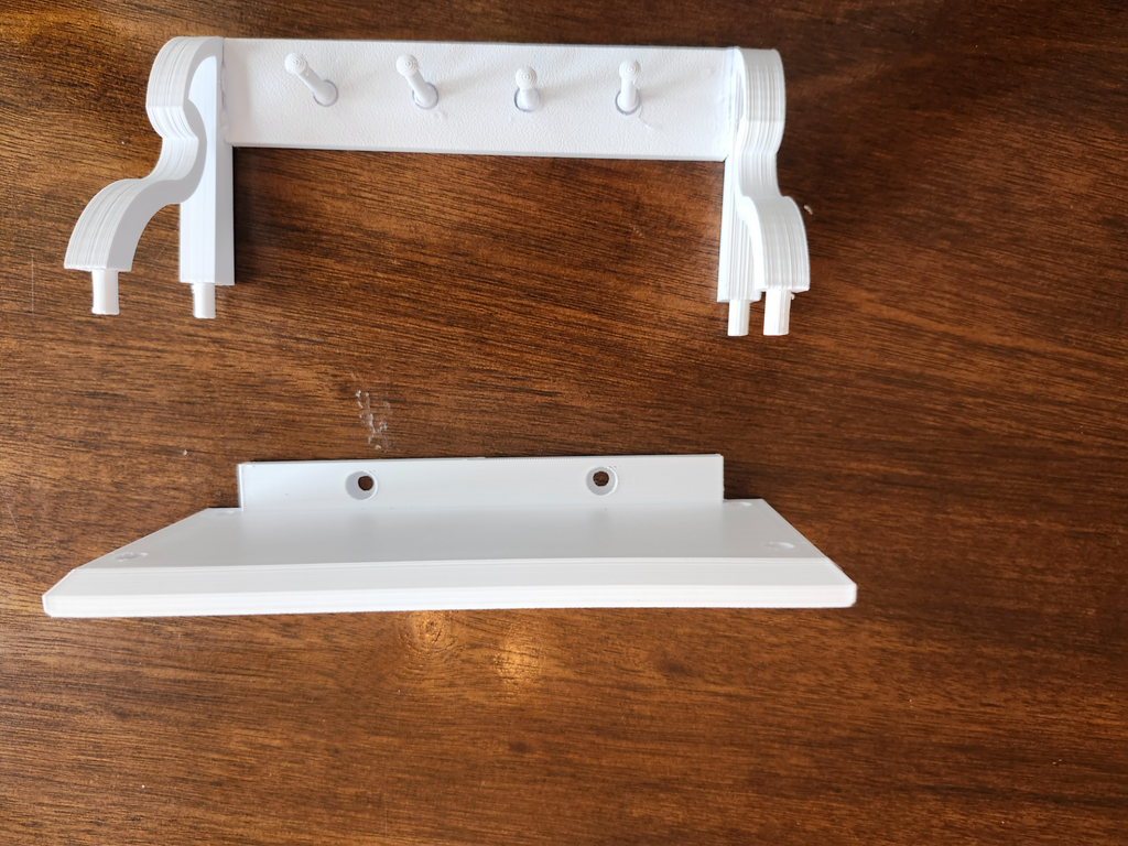 3d printed shelf with holes for drywall screws