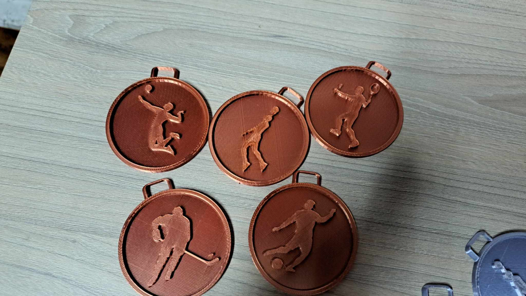 Medals set - football hockey volleyball basketball