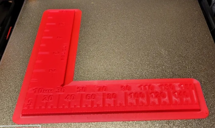 90* angle Inch and MM ruler with center finder