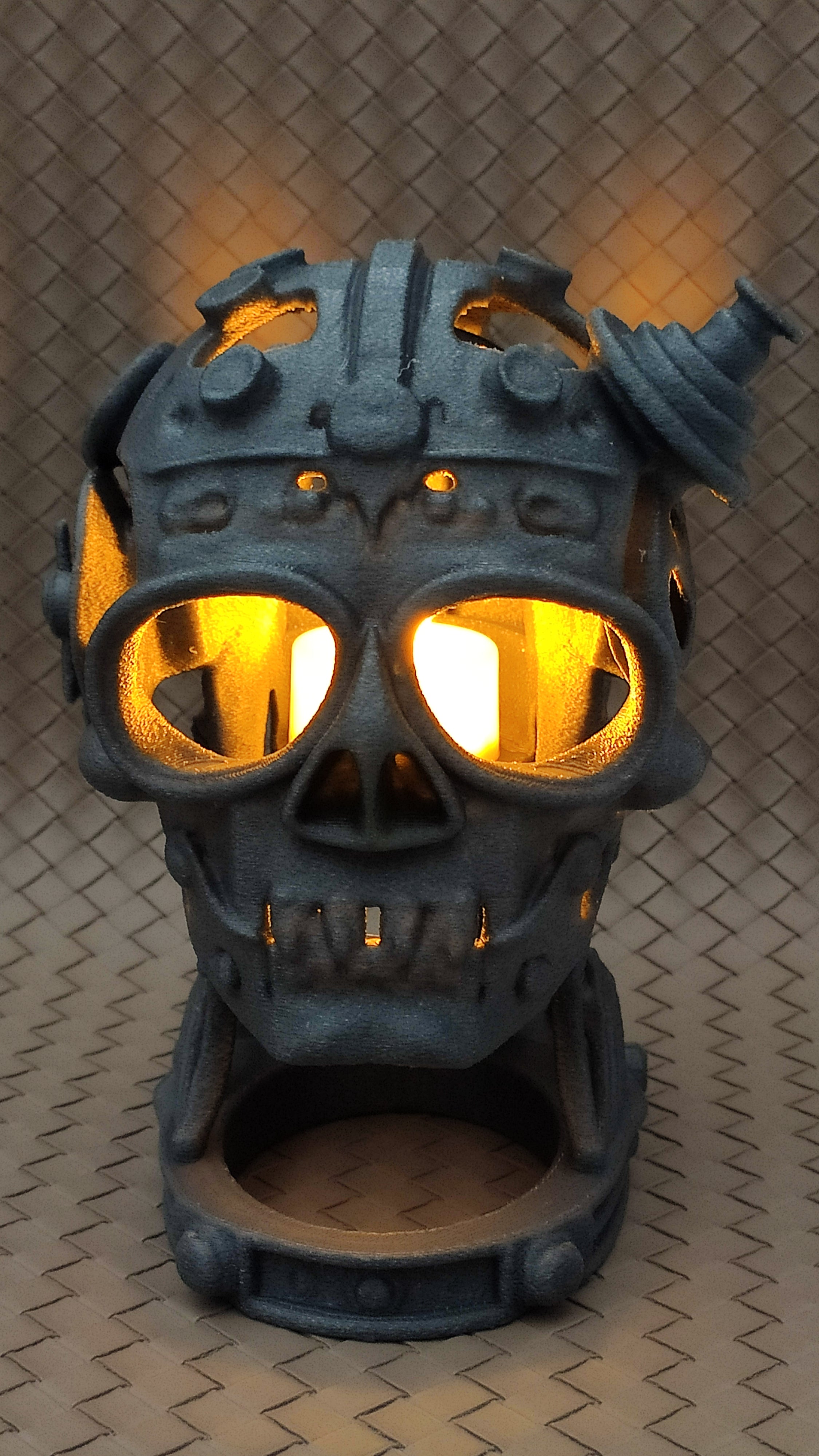 Steampunk Skull - LED tea light holder