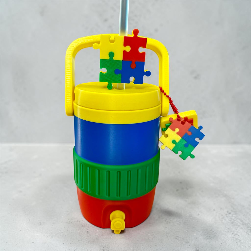 Autism Puzzle Straw Topper