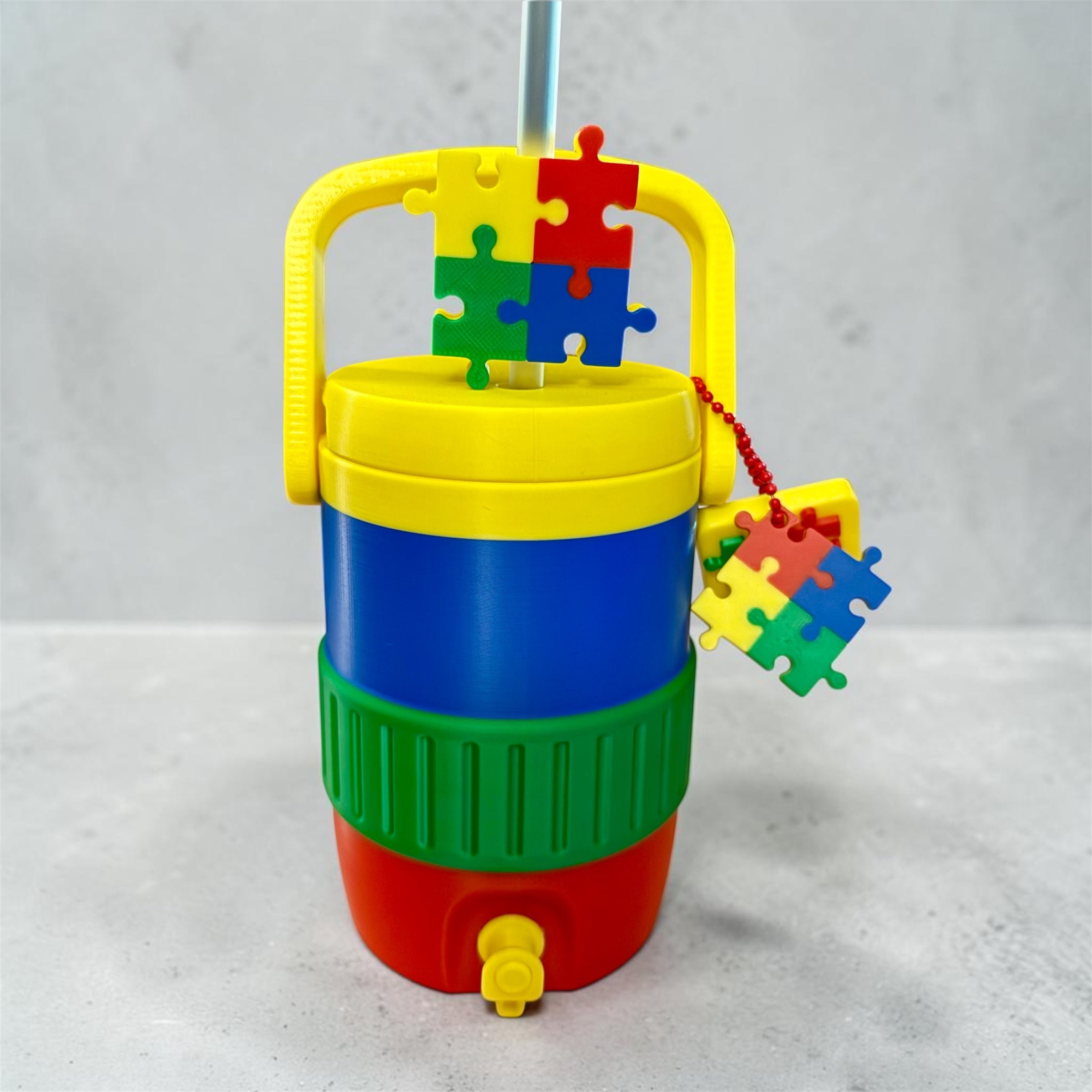 Autism Puzzle Straw Topper