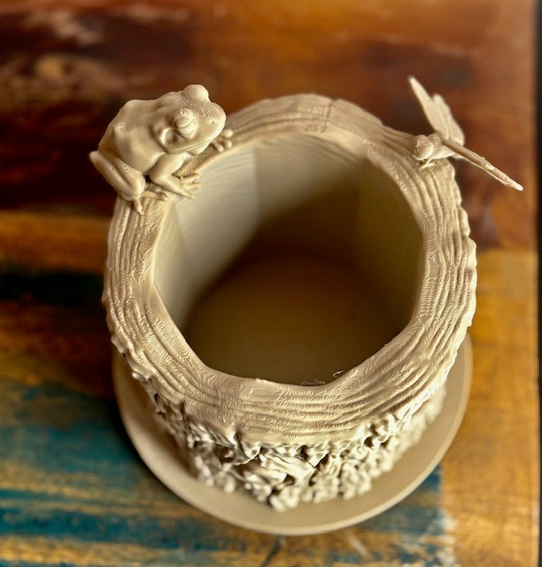 Tranquil Pond Log Planter