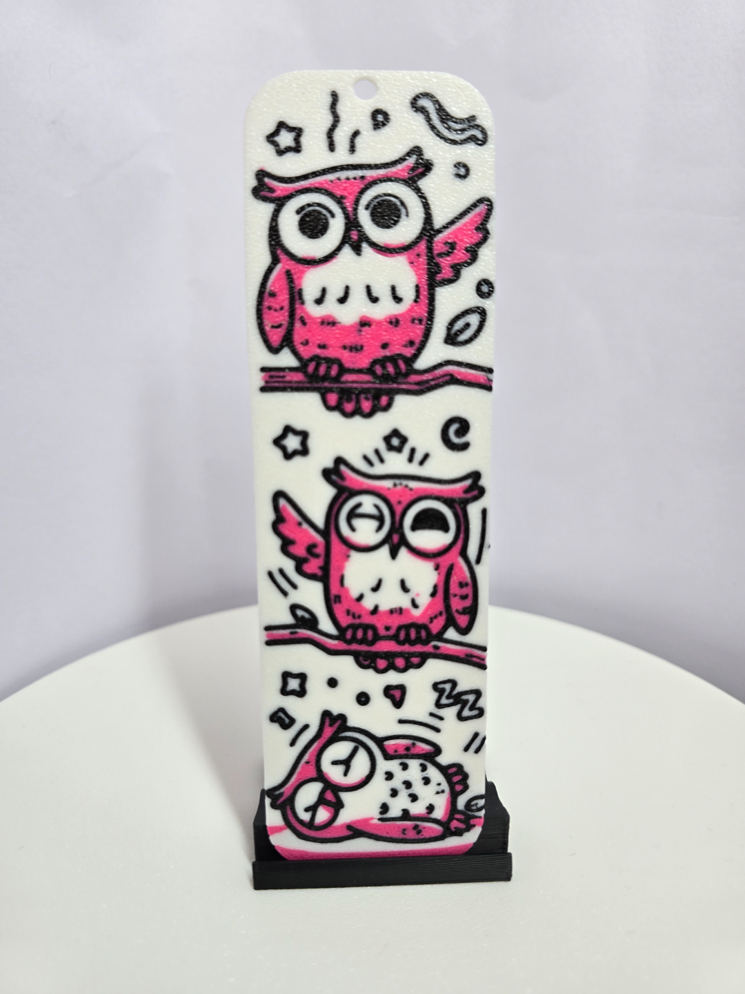 Triple Pink Owl Bookmark