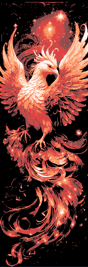 The Phoenix rising from its Death - Flaming Bird - Set of 3 Bookmarks