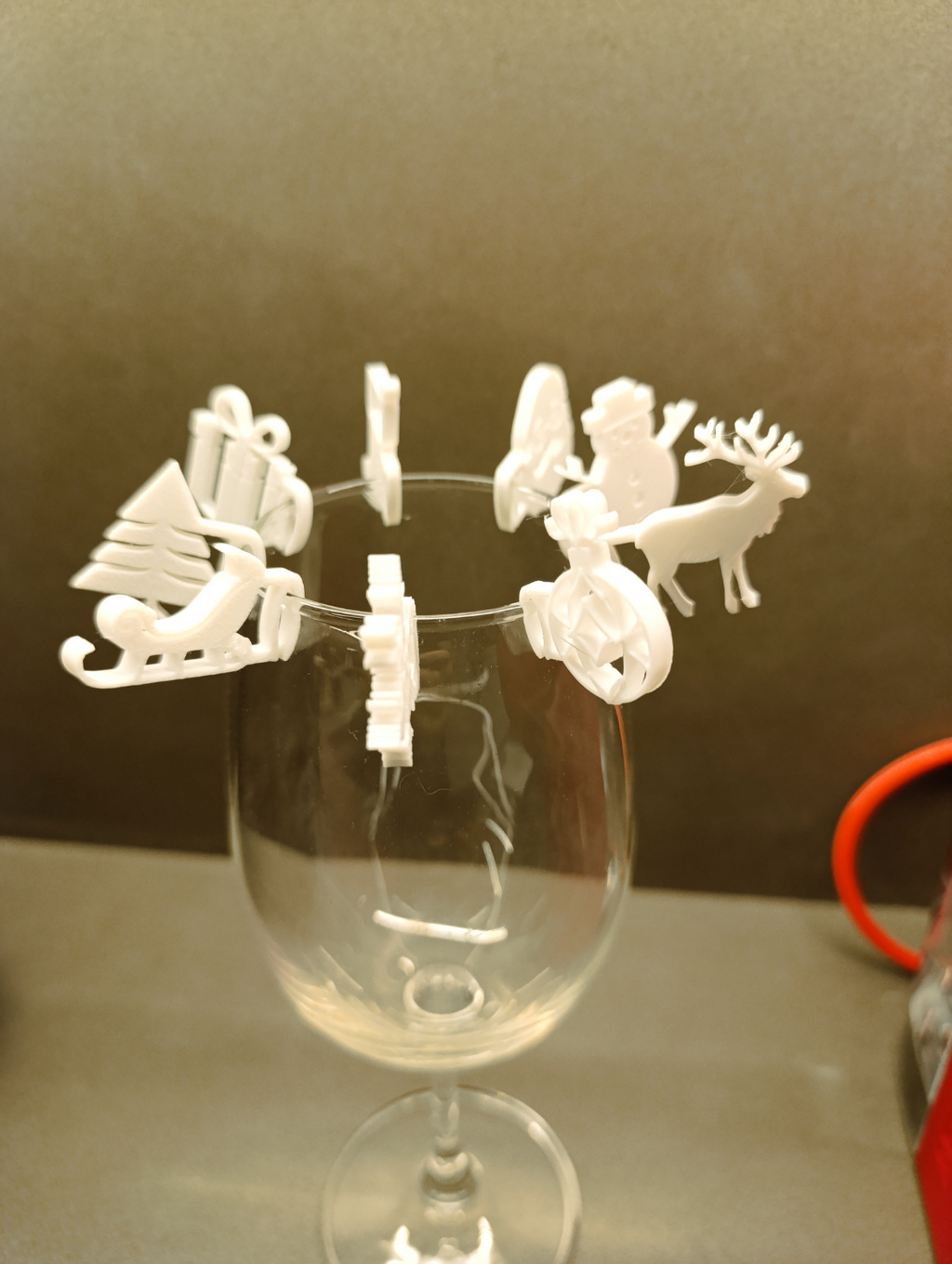 Christmas drinking glass tag / identifier