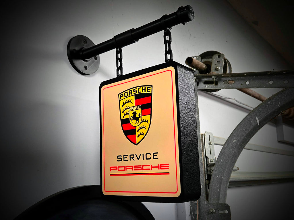 PORSCHE SERVICE ~ 2-Sided Hanging Pub Style Light