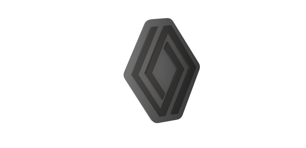 Renault Logo 72x6mm / Dual Color / Silver & Black