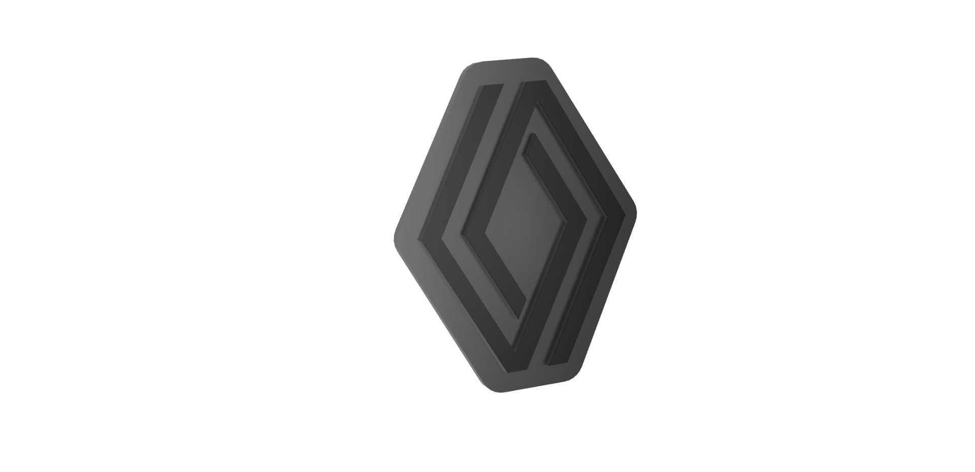 Renault Logo 72x6mm / Dual Color / Silver & Black