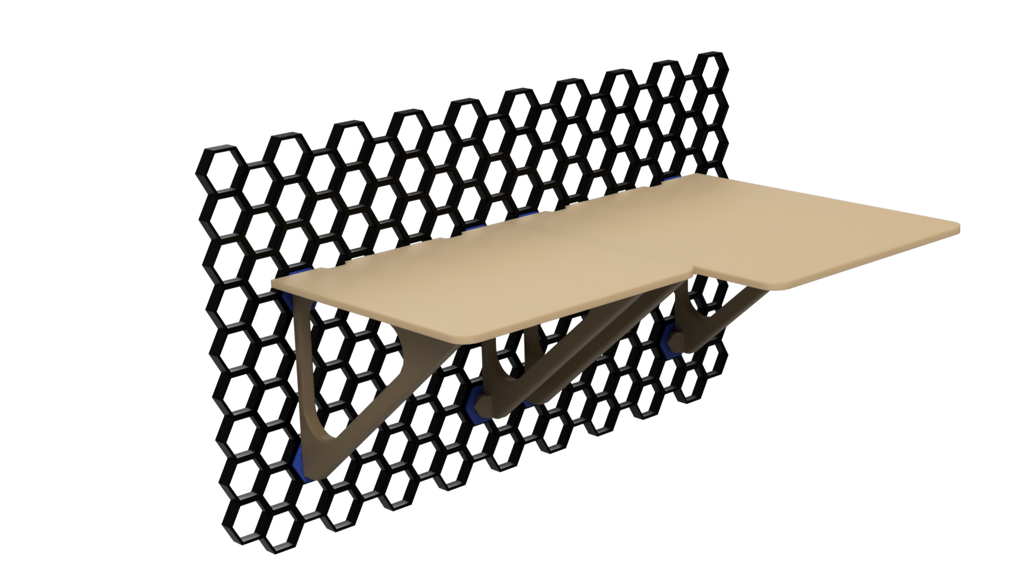 Large simple flat Shelf for Honeycomb Storage Wall