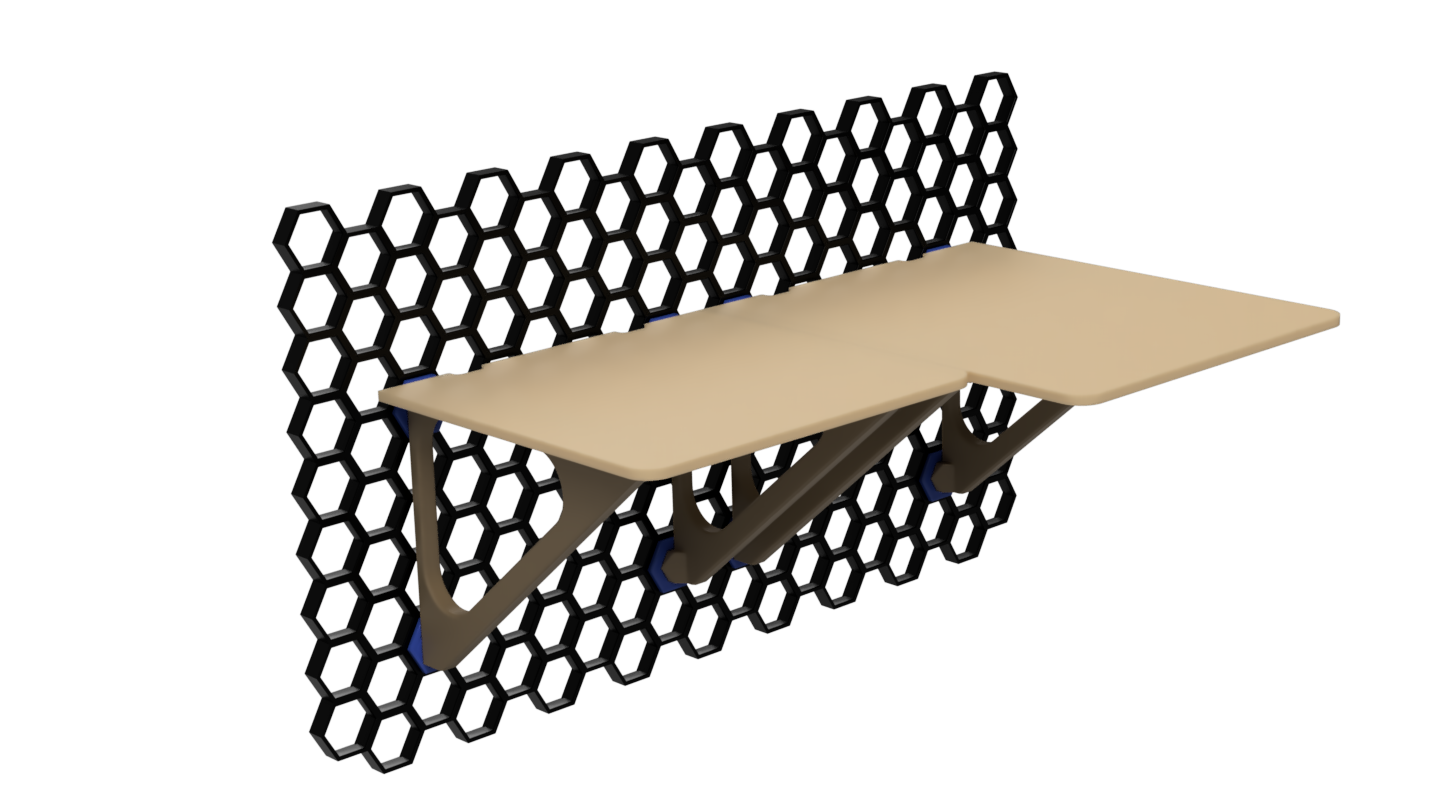 Large simple flat Shelf for Honeycomb Storage Wall