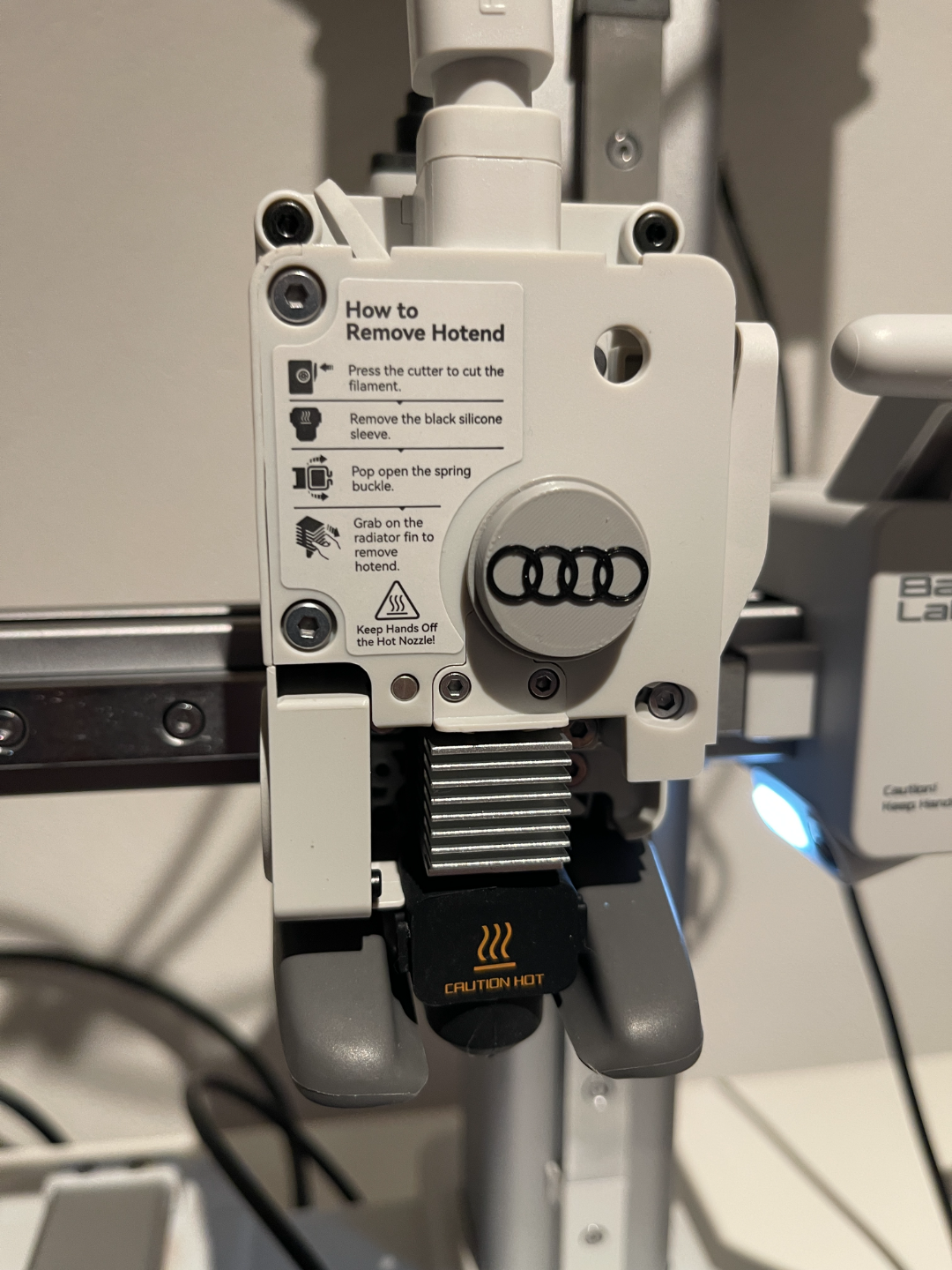 Extruder Wheel Cap Button/Center Cap as Audi Logo for A1 / A1mini