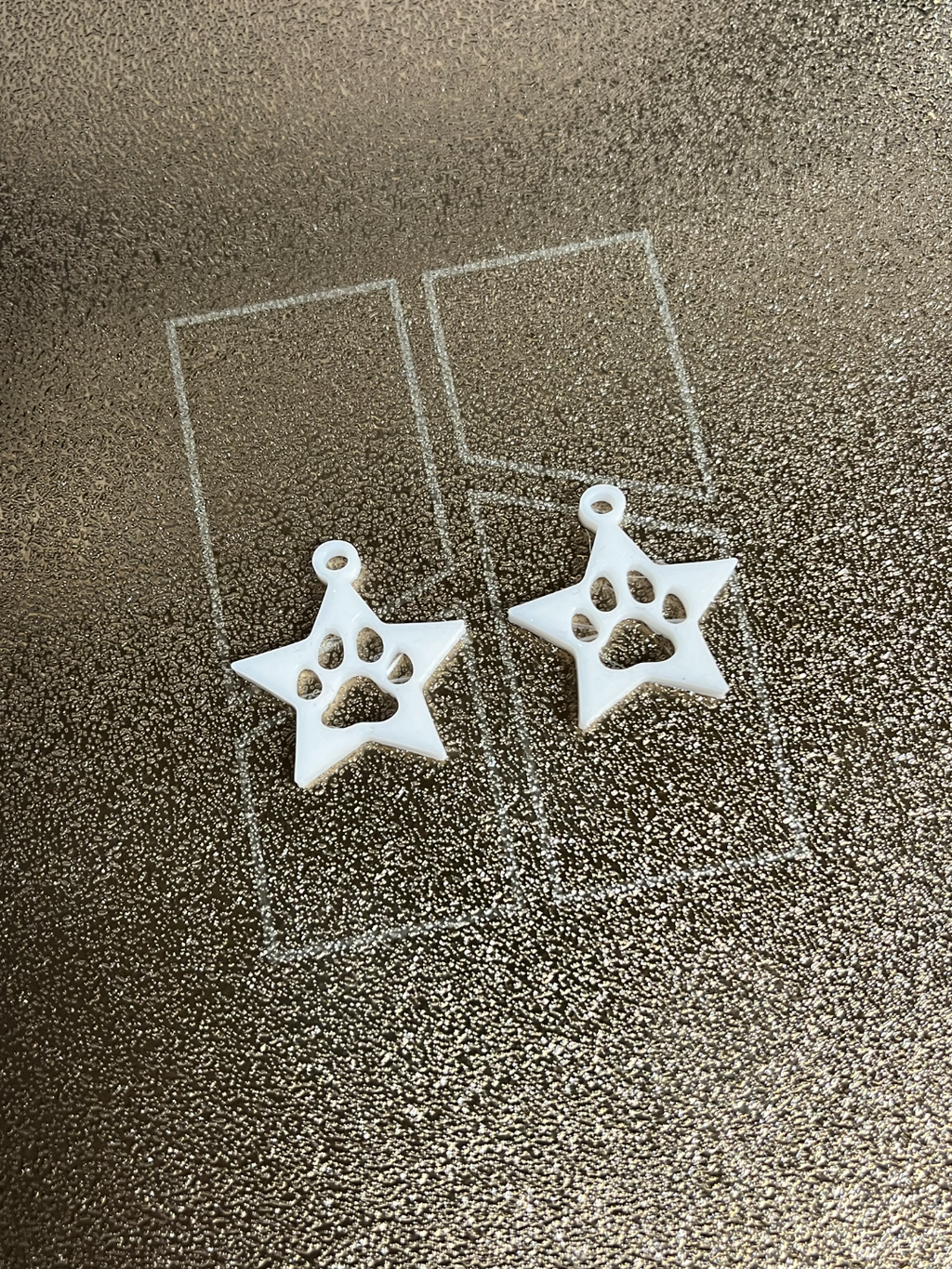 Star with Paw Print Earrings